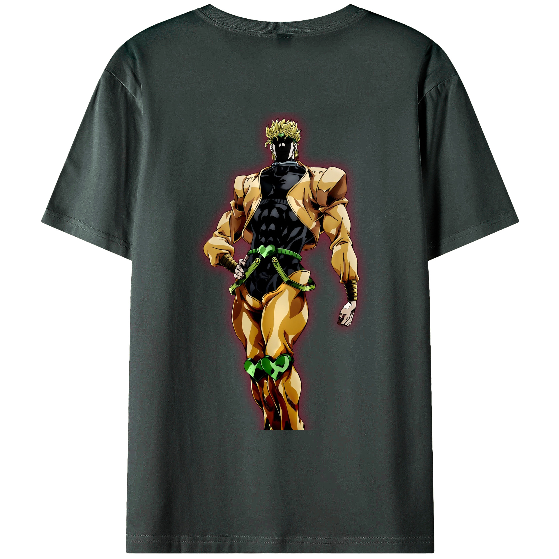 （画像用） ジョジョの奇妙な冒険 ディオ?ブランドー JoJo's Bizarre Adventure Dio Brando 綿100％ メンズ半袖Tシャツ（バックプリント） 通気性